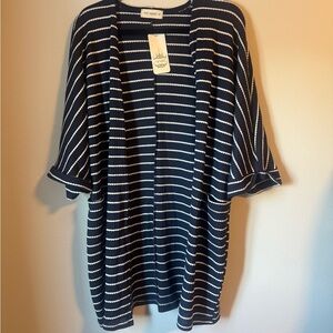 Striped Navy and White Cardigan NWT